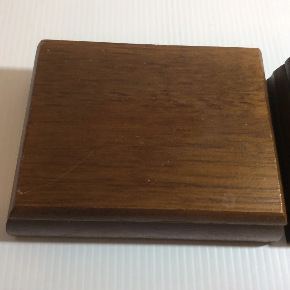 Lot 2 Wooden Box Playing Cards Holder One with Silver Duck and Plain